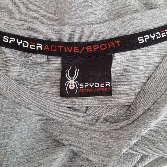 SPYDER Active Sport Crewneck Jersey T-shirt Top Grey Men's Sz L - Picture 9 of 10